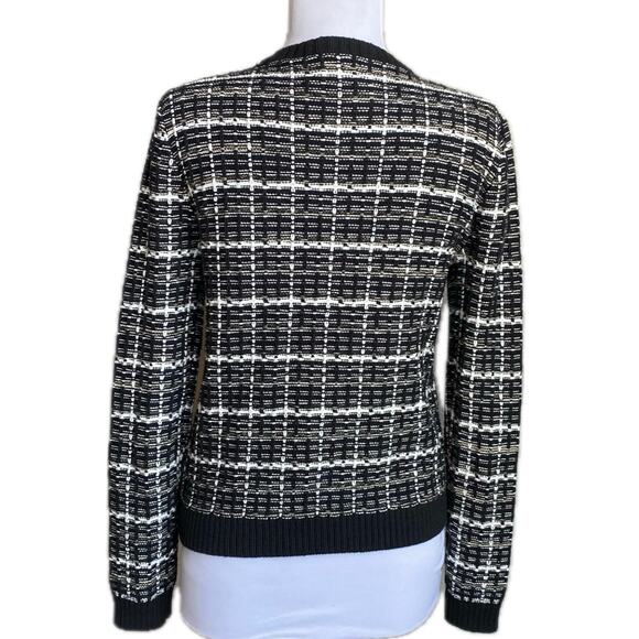 J. CREW Tweed Knit Lady Cardigan Sweater SZ XS Plaid Gold Buttons Career Preppy‎ - Picture 4 of 11